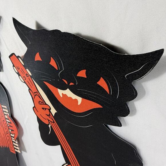 Beistle Scat Cats Cutouts Lot Of Three 1941, 2012 Remake Kitschy Fall Halloween - Picture 11 of 15